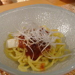 和モダンフレンチたかはし - 今井醸造粒味噌風味の混ぜ太麺(なおかり)