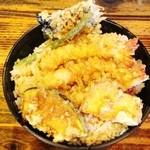 魚兼 - エビ天丼　御飯大盛り！！（●＾o＾●）