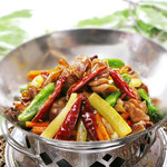 Sichuan style pot stir-fried pork offal