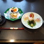 名古屋コーチン石焼 日本料理 かな和 - 前菜とお刺身