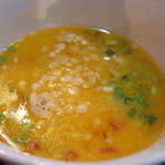 かみあり製麺 - 2016年2月　海老そば塩つけ麺のスープ