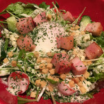 鉄板焼　ろじ - 鉄板で焼いた厚切りベーコンのシーザーサラダ