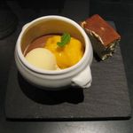 ガストロテカ ビメンディ - チョコレートムースのマンゴーエスプーマ添え、チーズケーキ(2016.02)