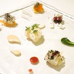 Ashietto - ランチコース 3564円 の6種類の前菜盛り合わせ