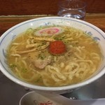 龍上海 - ラー博は俺の社員食堂。  日伊半拉麺#BCMKR!二番勝負  其の壱  ミニ赤湯からみそラーメソ！  魚介の味わいを感じる味噌ラーメソにからみそ！  イイね！  