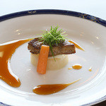 Sauteed foie gras with Yoshino bean paste