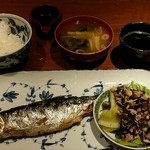 和庵 - 【ランチ】ニシン塩焼き、ひじき・豚肉・春キャベツ和え物