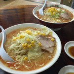 喜八 - H28.01.30 味噌ラーメン 中盛 中辛＆並盛 中辛