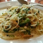 トラットリア グランボッカ - 【2016年2月】あさりと菜の花のクリームソース（生パスタ：大盛り）