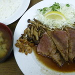 Youshokutakeda - 【閉店】鮪のトロステーキ定食　税込１２００円