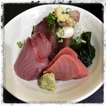 十八番 - お刺身三種盛り合わせ。