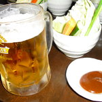 串焼Bar 炎の介 - 19時まで300円生ビールと　お通し