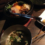 串カツ　ジュラク - 石焼きピビンバとスープ