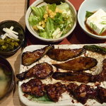 Miyazaki Jidori Sumibiyaki Kuruma - 鶏と茄子の味噌炒め御膳　税込１０００円