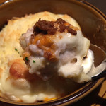 熟成神戸牛プレミアム 听 - ＊温前菜
      ・鱈の白子と熟成牛ミートソースグラタン