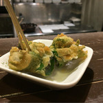 串揚げ 串の実 - 牡蠣の大葉巻