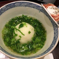日本料理 太月 - 【16年2月】百合根饅頭の中身はカモさん。菜の花の餡がかかっています。