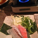 かね吉 一燈庵 - 真鯛と金目鯛のしゃぶしゃぶ。