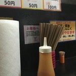 自家製太麺 ドカ盛 マッチョ - カウンター調味料S リターナブル箸 2016.2.24 Wed.