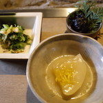 とり料理 瀬戸 - 小鉢三つ