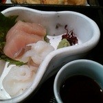 和彩食楽小田 - お造り（カジキ＋生タコ）