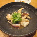 かま田 - ④アオリイカゲソ
      酒盗炒め