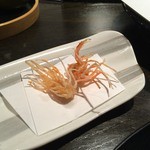 天ぷら岡本 - 天ぷら岡本(活車海老の頭×2)