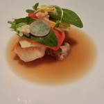 AU 14 FEVRIER - しっとりと焼き上げた鯛と加布里のハマグリの酒蒸し