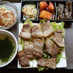 韓国家庭料理 だひゃん - サムギョプサル定食　税込１０５０円