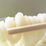 西端手打 上戸うどん - 麵、持チ上ゲ之図