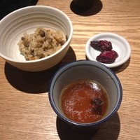 焼鳥 市松 - 鳥炊き込みご飯＋スープお替り自由