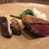 草片 - 鹿カツレツ、ホウレン草、筍、椎茸、キクイモ