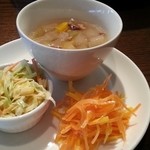Still - ランチのサラダ（コールスローとニンジンのマリネ）と練馬大根のスープ　2016.2