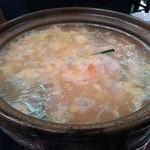 山海小料理 むさしの - 鍋の〆はすっぽん雑炊