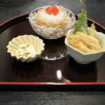 ランチ「彩」の料理を蕎麦前のアテにと出してくれました