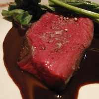 日本料理 楮山 - 鹿腿肉とジュと赤ワインのソース、茸、野菜。火入れがすごくいい。