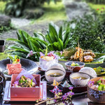 わらしべ - 春懐石[弥生]雲丹焼、綾豚十穀しゃぶしゃぶ