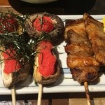 串焼 文福 - 2ターン目、豚バラに明太椎茸