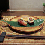 かわ村 - 2016年2月再訪：握リゾット Risotto ノドグロ 赤柚子胡椒、鯖バルサミコ 葱 西洋山葵☆