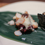 かわ村 - 2016年2月再訪：握リゾット Risotto 車海老 白子 黒トリュフ☆