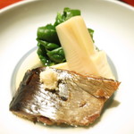 和しょく　えびはら - ニシンの炊き合せ　広島産初筍　寒締ホウレン草