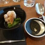 エスパイ クック コウベ - 鱈白子と自家製からすみ野菜のジュレスナップ豌豆添え