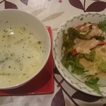 LALA - セットのスープとサラダ