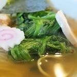 らーめん そよ風 - ほうれん草まし→俵型が３個のってました。〔16/2/28撮影〕