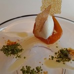 ランベリー ナオト キシモト - あんぽ柿と塩ミルクのグラス　コニャックのグラニテ