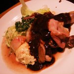 グリルにんじん - チキンのグリル　ベーコン添え