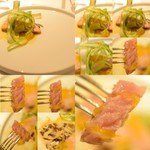 レストランディファランス - 【鰤・アスパラガス・八朔・猪】脂の乗った鰤ですが、八朔の酸味で爽やかに頂けます