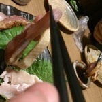 Gokigen Ebisu - ぶ厚すぎて噛むのが辛い。こういうものなのか、調理ミスなのか。１ｃｍ近い厚さです。