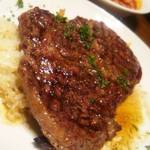 スペインバルジローナ - ランチのステーキ