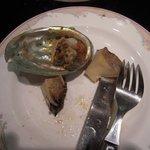 下田ベイ クロシオ - あわびのバター焼き　食べかけで、すみません。